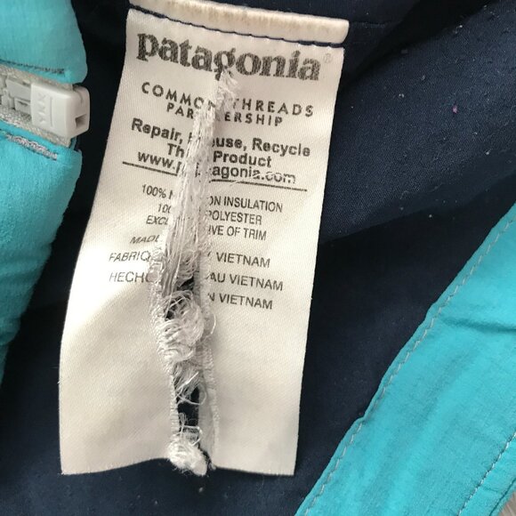 Patagonia Womens Nano Air Jacket Blue Hooded Drawstring Hem Medium - Picture 5 of 13